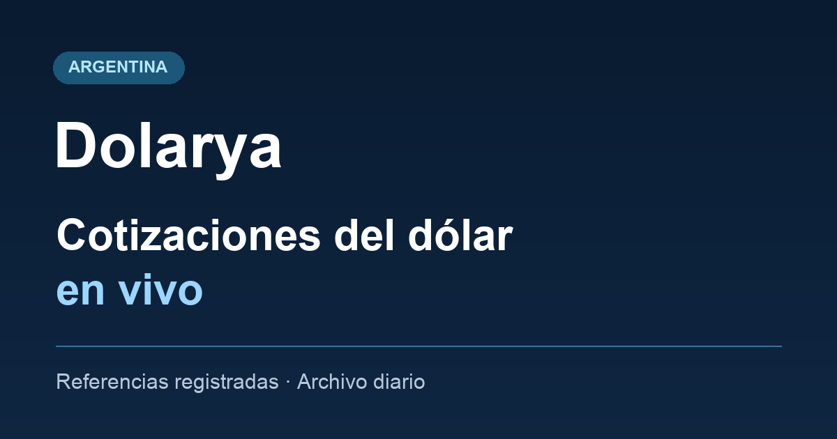 DólarYa: seguimiento de las cotizaciones del dólar en Argentina